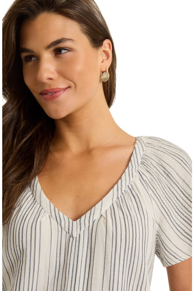 Luminous Tide Flutter Sleeve Cotton Top, Alternate, color, COASTLINE