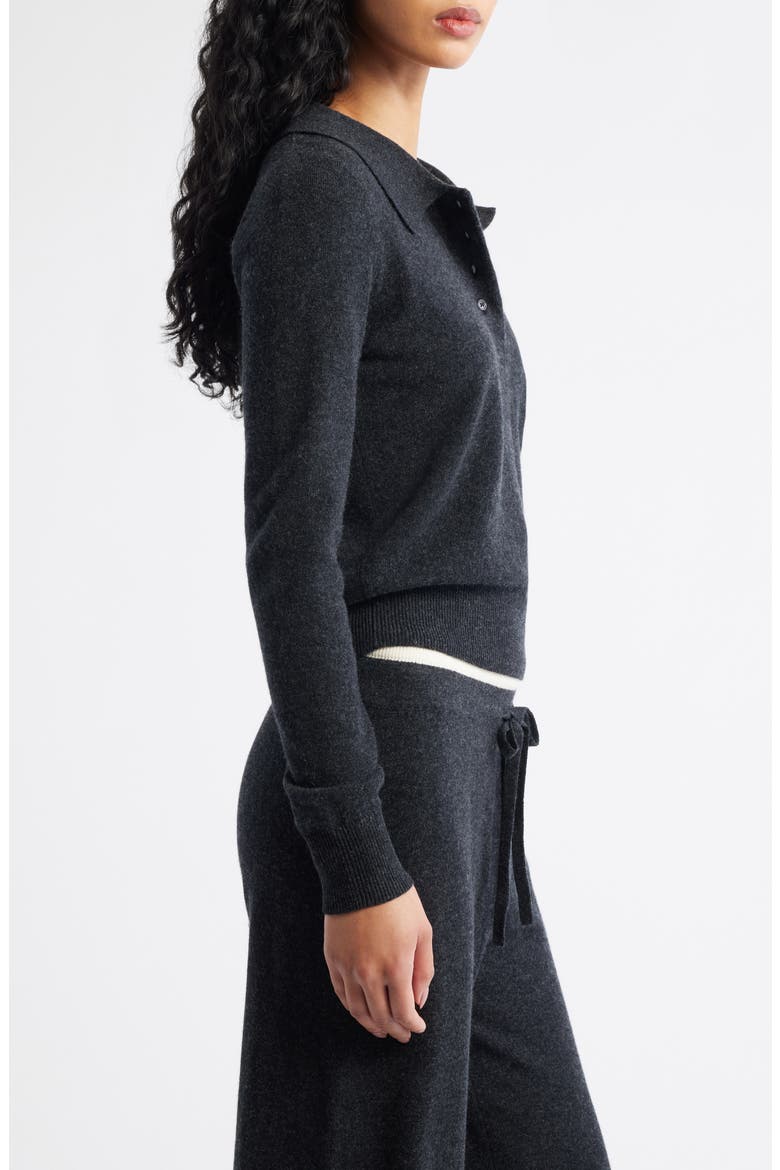 Tove Wool & Cashmere Polo Sweater, Alternate, color, CHARCOAL