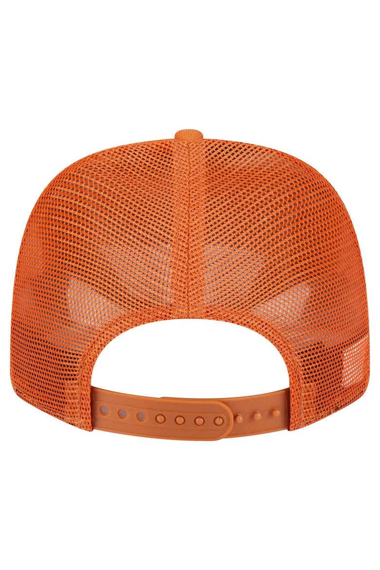 Men's New Era Texas Orange Texas Longhorns Primary 9SEVENTY Trucker Stretch-Snap Hat, Alternate, color, Burnt Orange