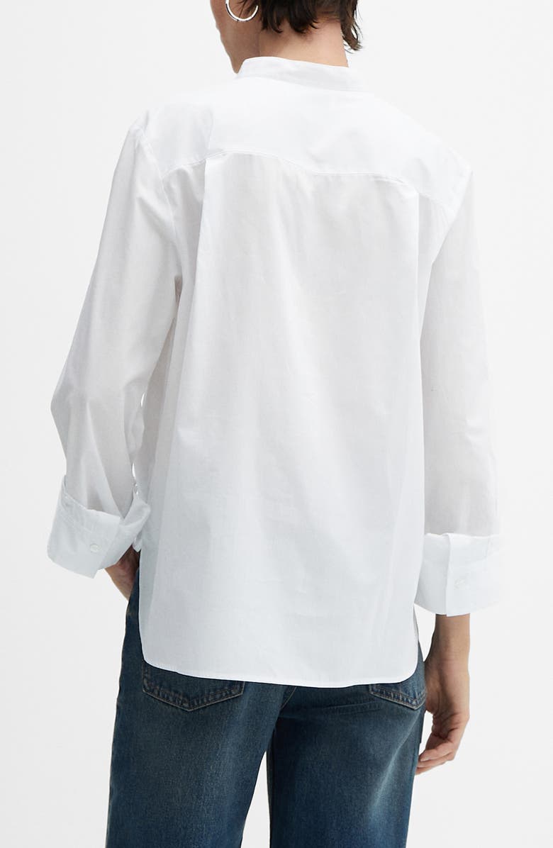 MANGO Band Collar Button-Up Shirt, Alternate, color, 