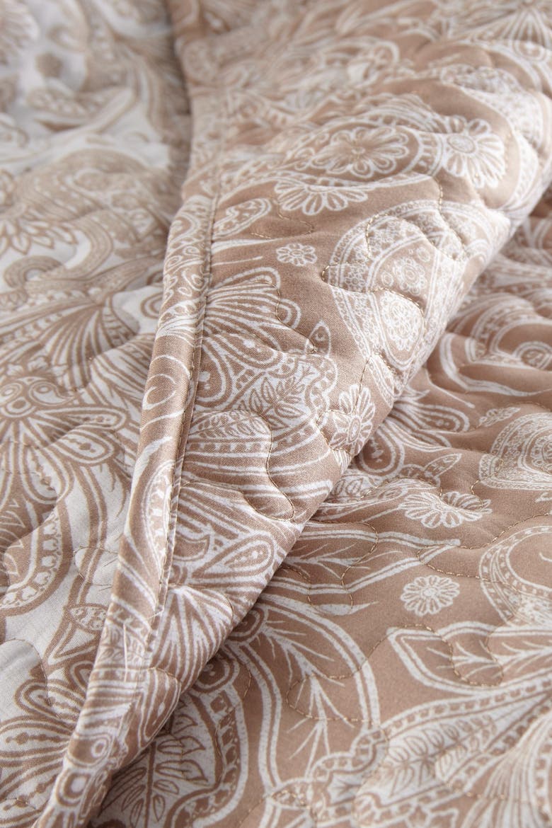 Perfect Paisley Collection - Luxury Premium Oversized Reversible Quilt Set, Alternate, color, TAUPE