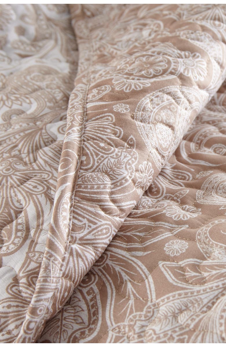 SOUTHSHORE FINE LINENS Perfect Paisley Collection - Luxury Premium Oversized Reversible Quilt Set, Alternate, color, Taupe