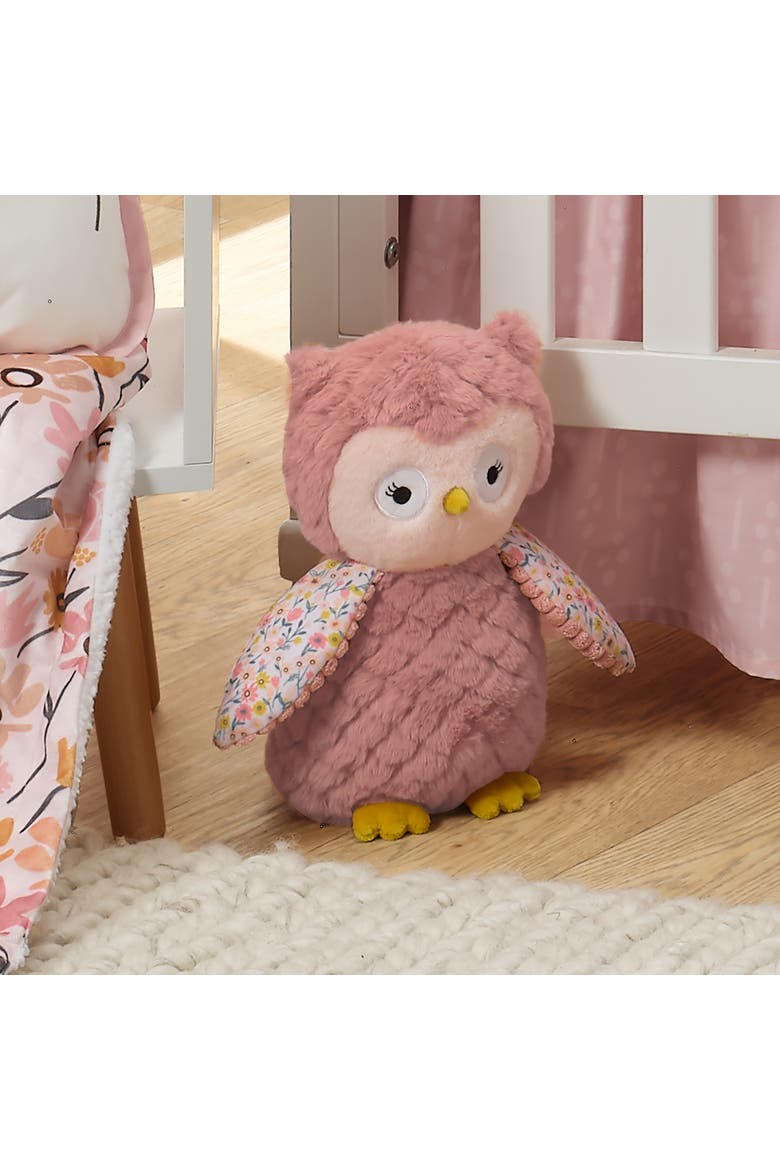Little Garden Textured Floral Plush Owl Stuffed Animal Toy - Twiggy, Alternate, color, Pink