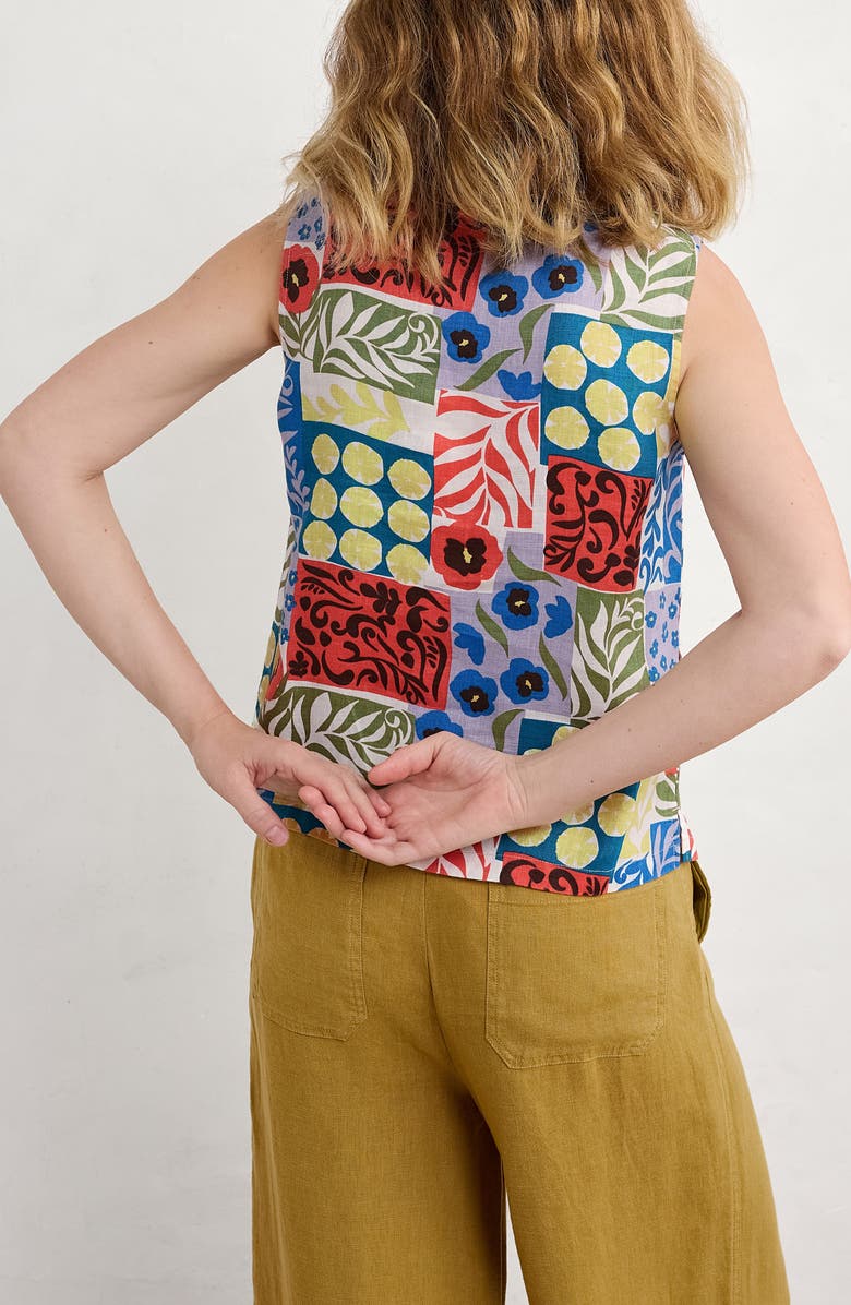 Seasalt Cornwall Colour Study Boxy Linen Tank, Alternate, color, Headland Patchwork Mix