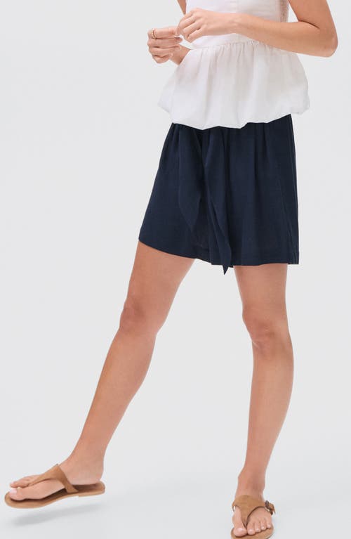 Mango Teen Bow Pleated Shorts In Blue