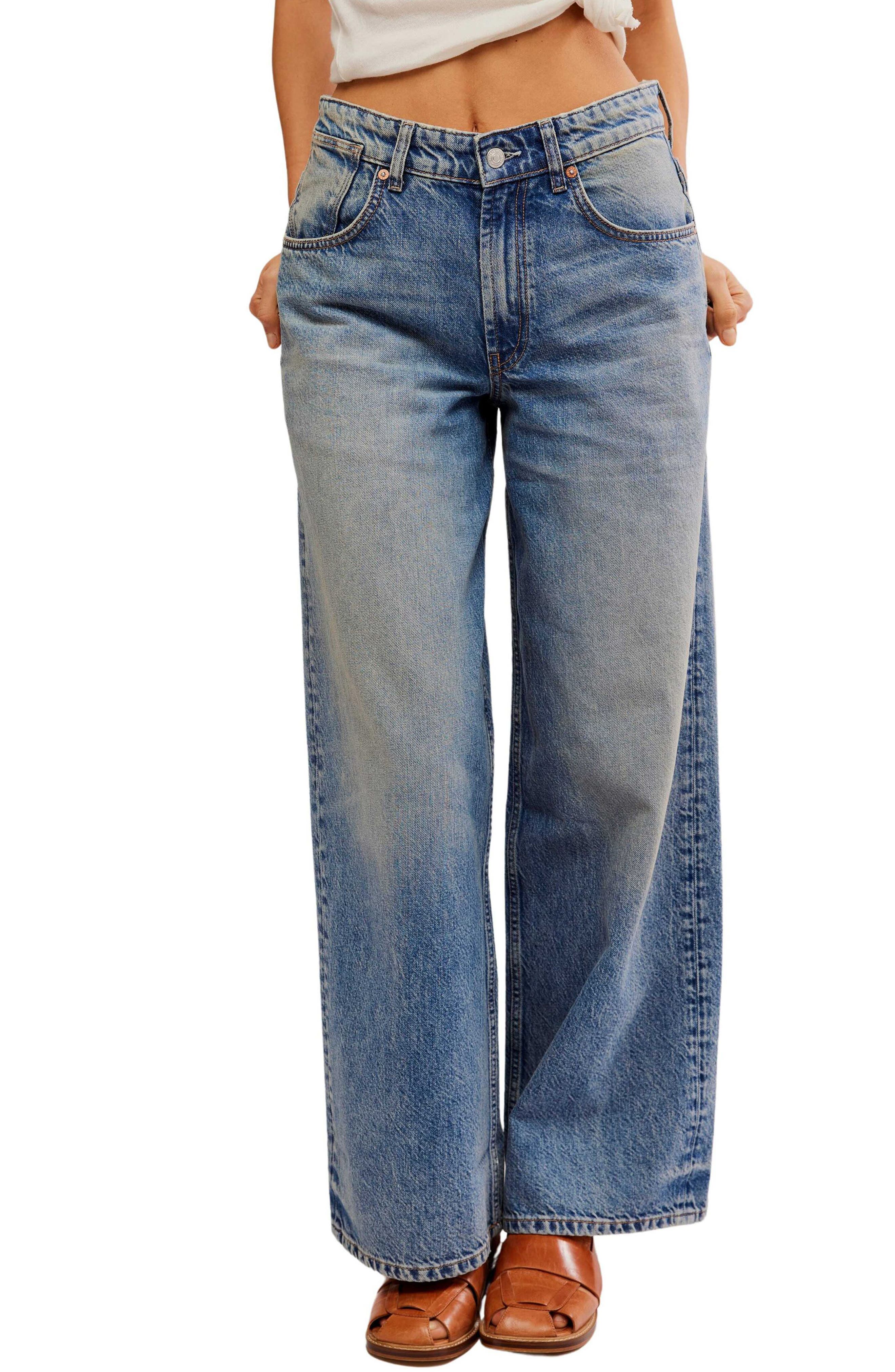 Free People Waterfalls Baggy Wide Leg Jeans (Women) | Nordstromrack