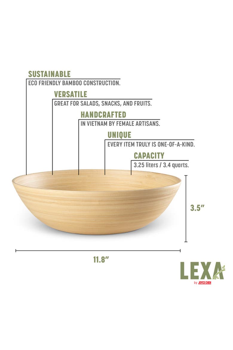 Salad Bowl, 12 Inch, Alternate, color, Natural