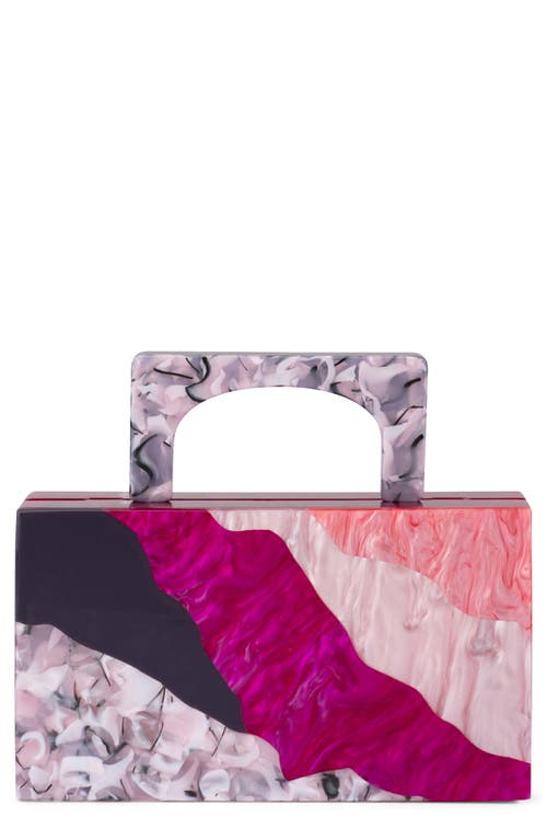 Olga Berg Fleur Acrylic Top Handle Bag In Pink