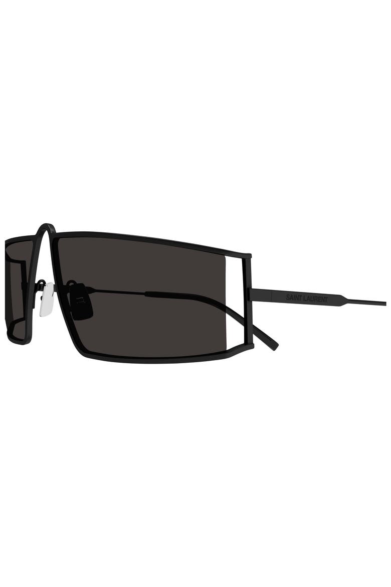 66mm Oversize Rectangular Sunglasses, Alternate, color, BLACK