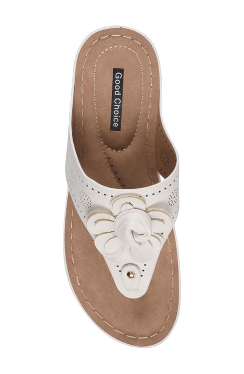 Gc Shoes Willa Flower Wedge Sandal In White