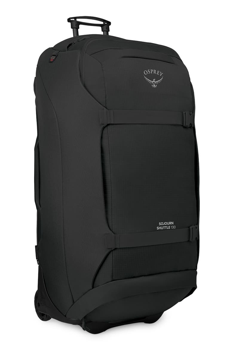 Sojourn 36-Inch 130-Liter Shuttle Wheeled Recycled Nylon Duffle Bag, Alternate, color, BLACK