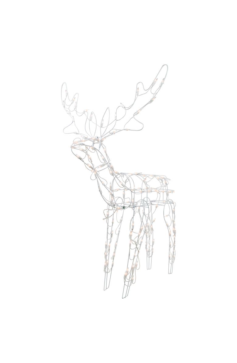 Northlight 48" Lighted White Standing Reindeer Outdoor Christmas Yard Decoration, Alternate, color, 