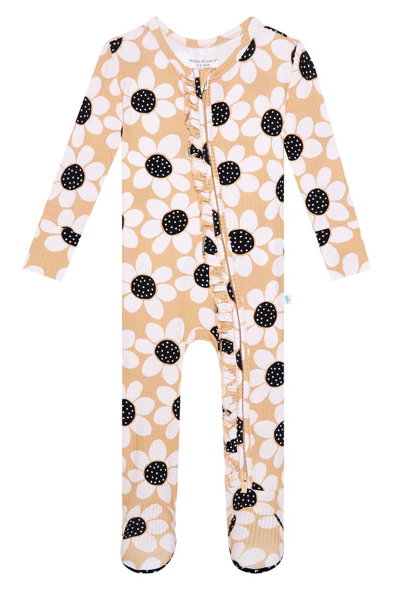 Reagan Ridley Pyjamas Reagan Floral Ruffle Fitted Footie Pajamas (Women) | Nordstrom
