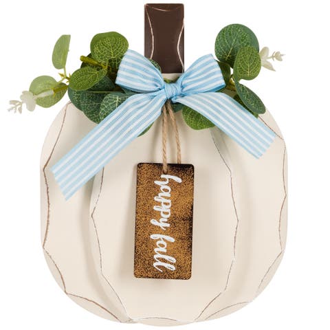 Happy Fall Pumpkin Fall Harvest Hanging Wall Decoration - 9"