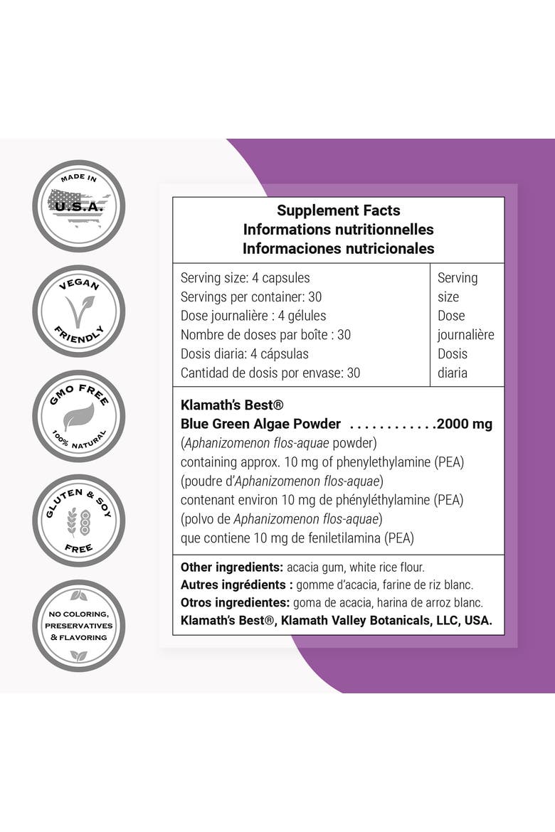 Klamath AFA 1000 mg per Day, Alternate, color, None