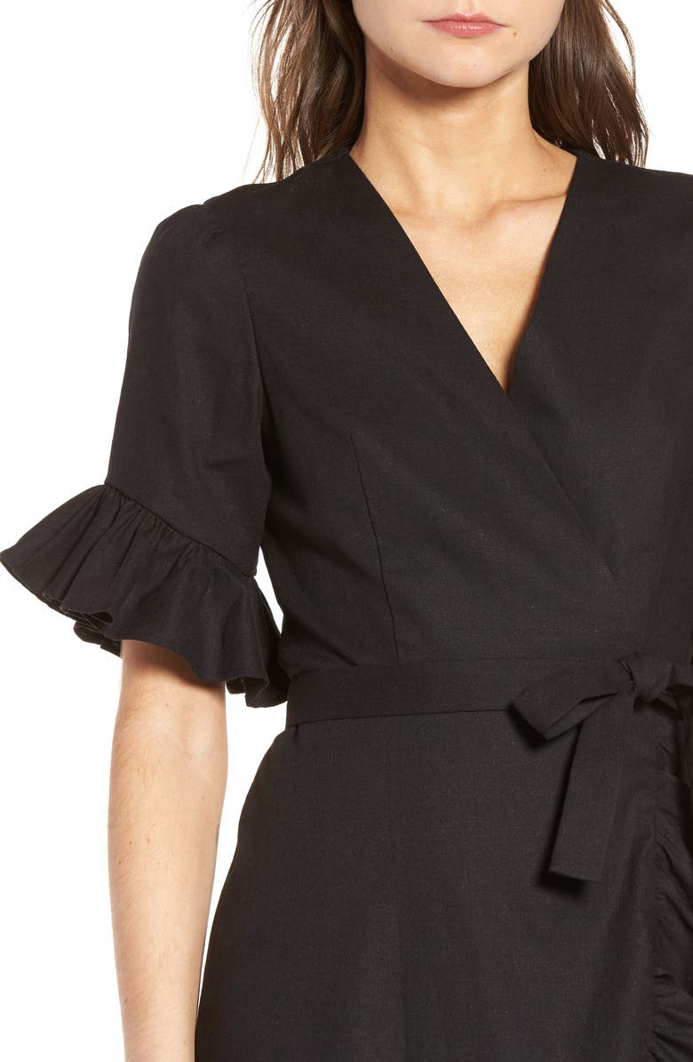 WAYF Ruffle Wrap Dress, Alternate, color,
