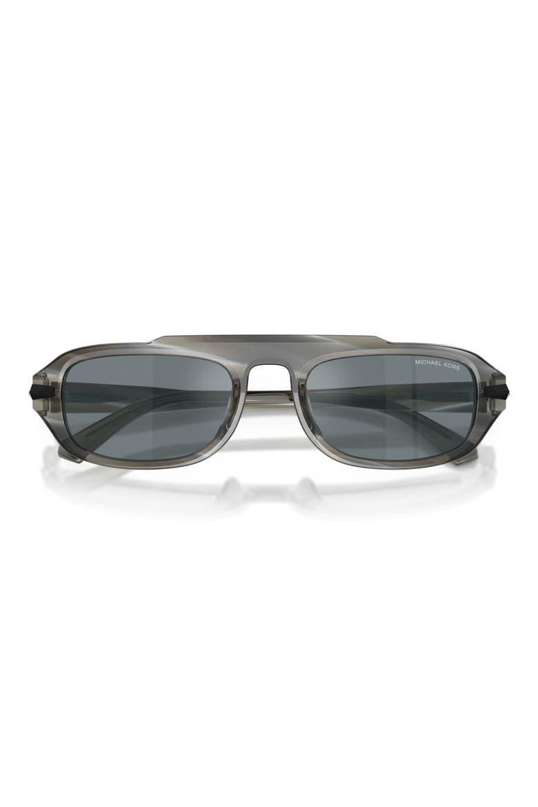 55mm Watch Hill Oval Sunglasses, Alternate, color, CHARCOAL HORN / GREY MONO