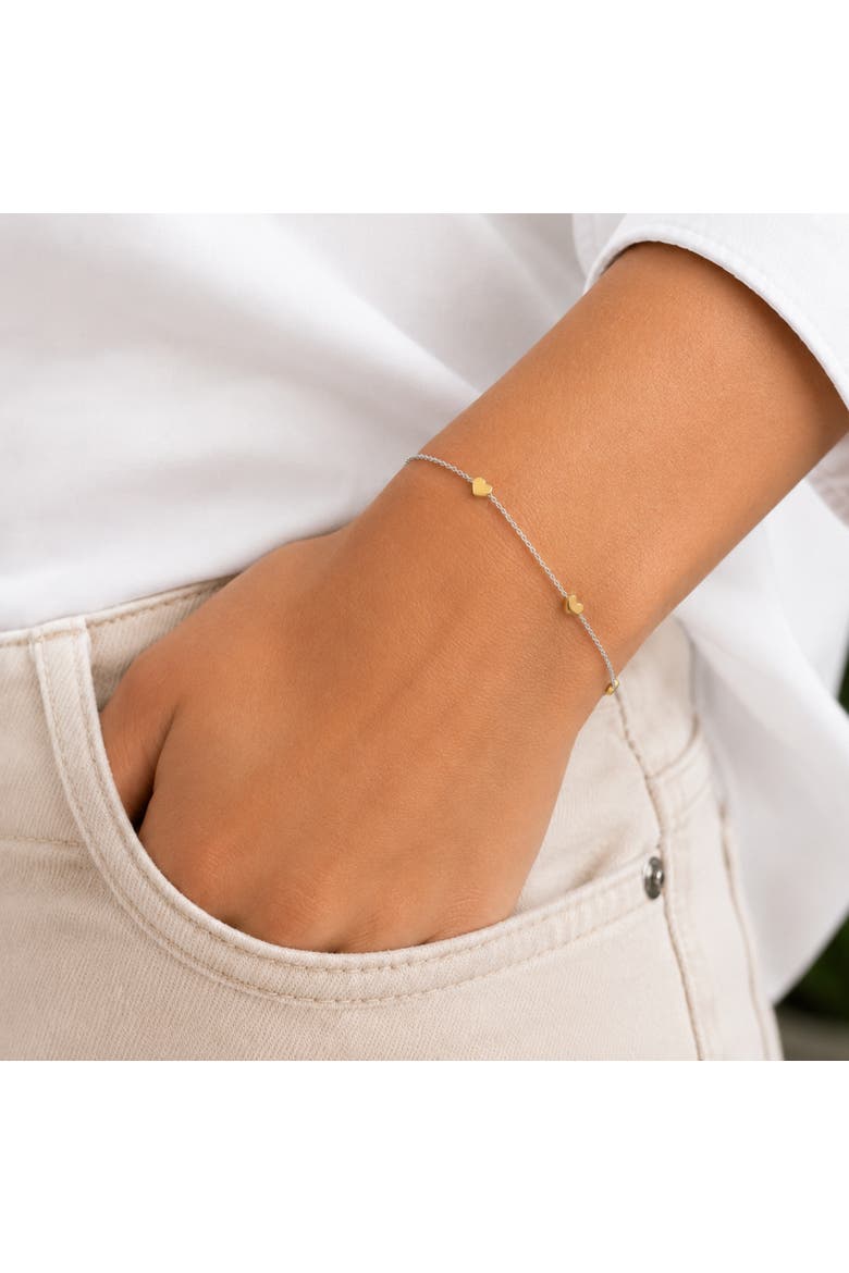 Two Tone Heart Bracelet, Alternate, color, Silver