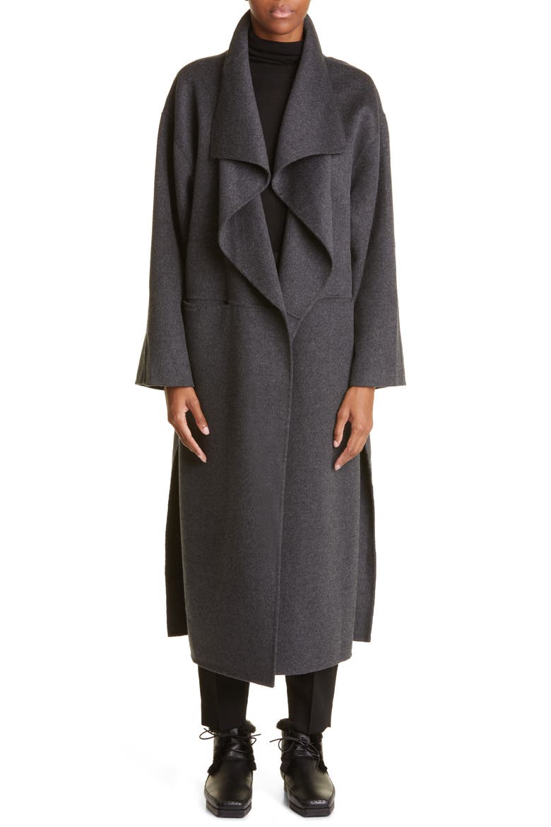 Pleated Wool Trousers, Alternate, color, BLACK