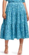 Estelle Sorrento Paisley Tiered Cotton Skirt