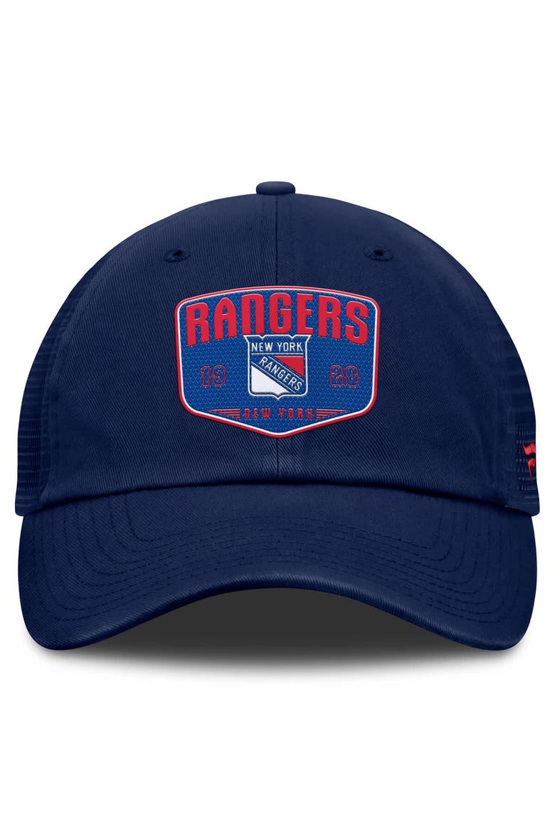 Men's Fanatics Blue New York Rangers Fundamental One-Time Trucker Adjustable Hat, Alternate, color, Blue