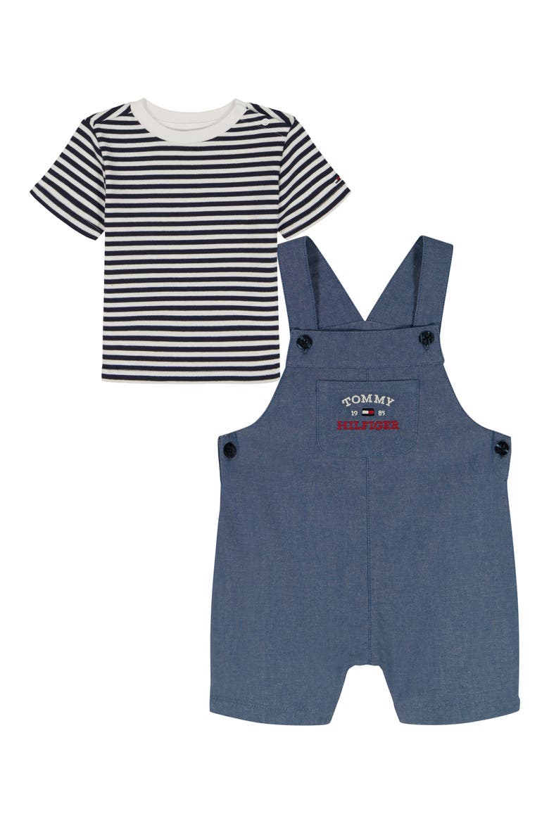 T-Shirt & Overalls Set, Alternate, color, DENIM