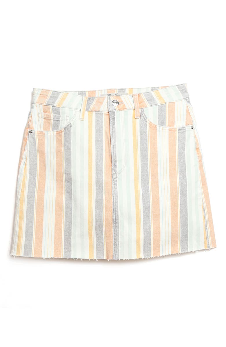 Mavi Jeans Lindsay Cutoff Stripe Denim Miniskirt, Alternate, color, 