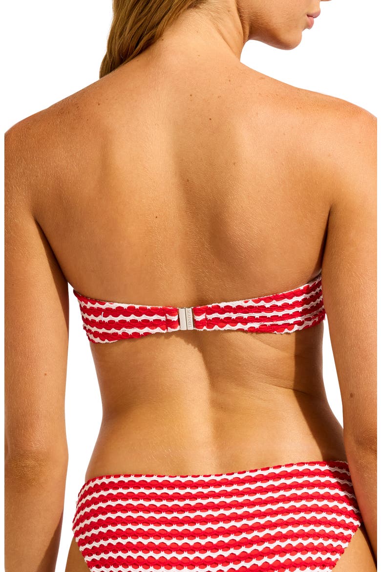 Underwire Bustier Bikini Top, Alternate, color, CHILLI RED/ WHITE