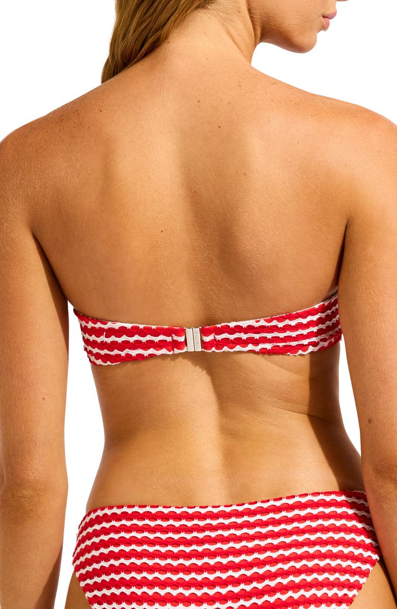 Seafolly Underwire Bustier Bikini Top, Alternate, color, Chilli Red/ White