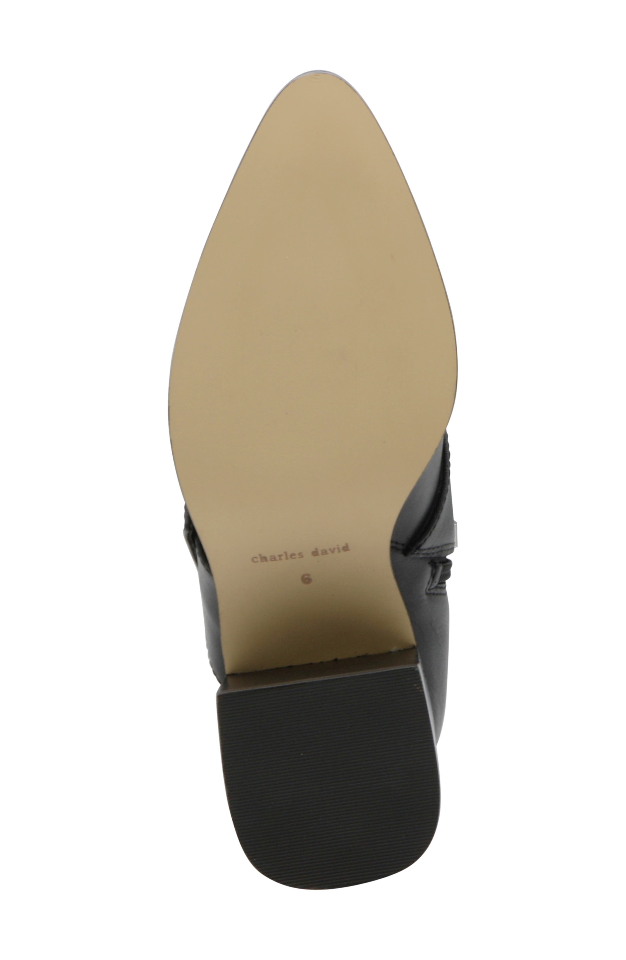 Charles David Jacoby Knee High Boot, Alternate, color, Black Leather