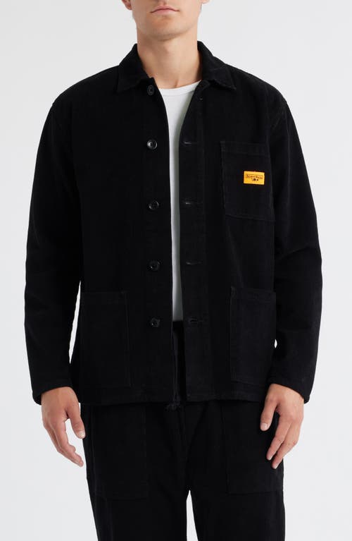 Service Works Organic Cotton Corduroy Button-up Chore Coat In Black