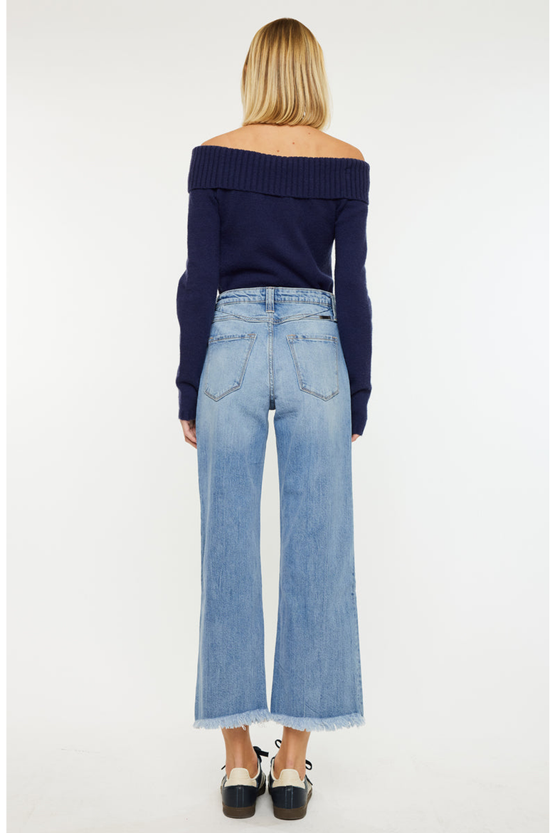 Gretchen Ultra High Rise Wide Leg Jeans, Alternate, color, Medium Wash