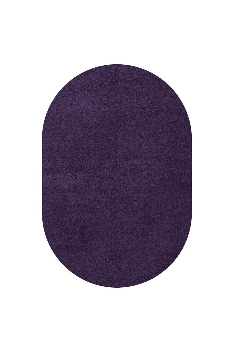 Haze Solid Low-Pile Oval Area Rug, Alternate, color, Lavender/Purple