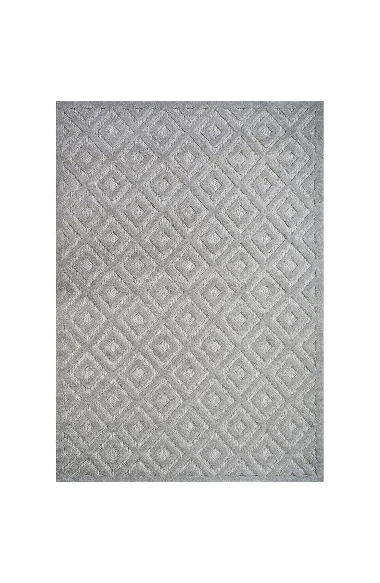 JONATHAN Y Portmany Neutral Diamond Trellis Indoor/Outdoor Area Rug, Main, color, Mist