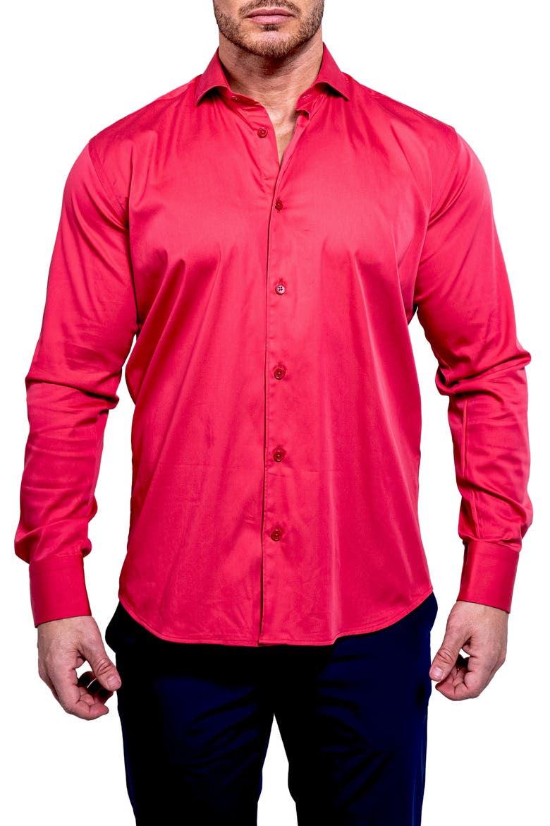 Einstein Aristocratluxestretch Button-Up Shirt, Main, color, RED