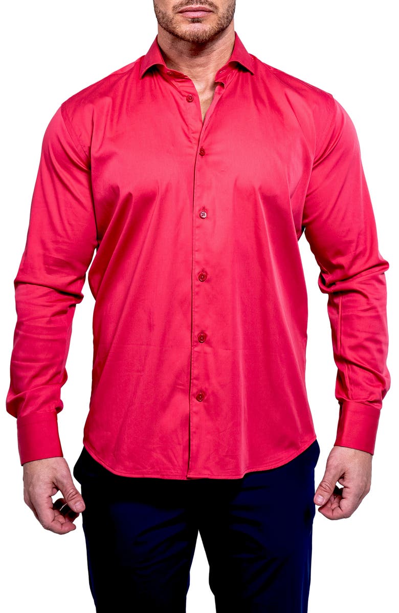 Maceoo Einstein Aristocratluxestretch Button-Up Shirt, Main, color, Red