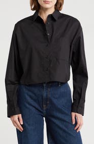 French Connection Alissa Crop Long Sleeve Shirt