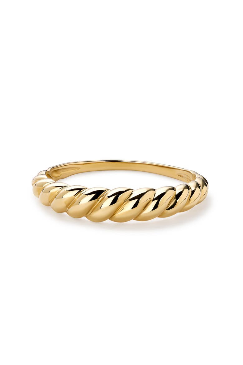 Solid Yellow Gold - Dome Rope Ring, Alternate, color, Gold