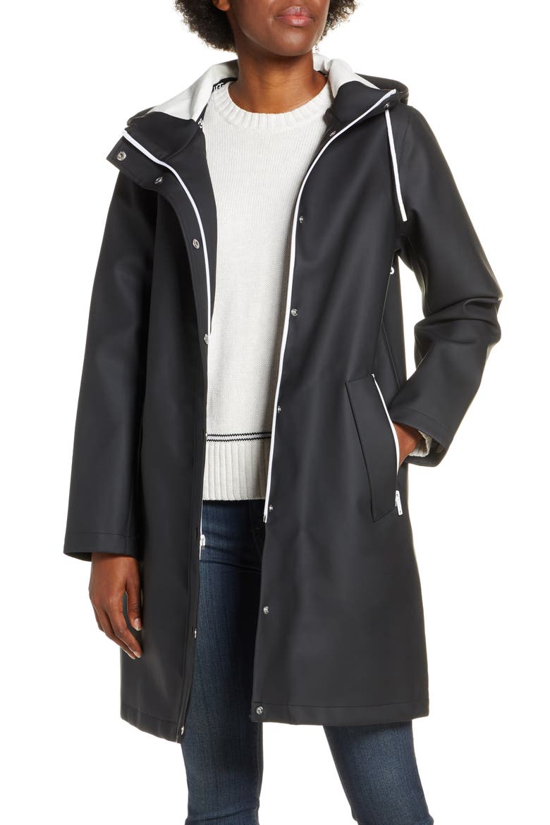 Zooey Waterproof Rain Jacket, Main, color, BLACK