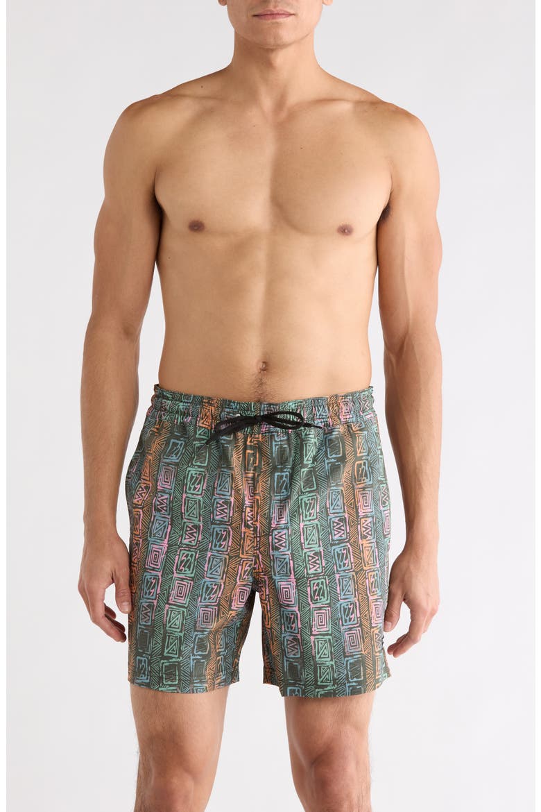 Steezier Swim Trunks, Main, color, BLACK MULTI