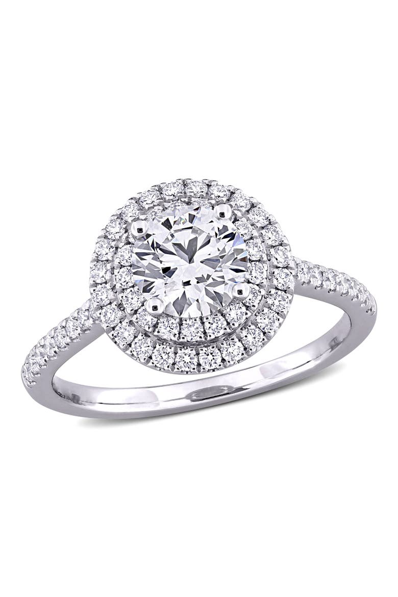 1-3/8 CTW Lab-Grown Diamond Halo Ring 14k, Main, color, White Gold