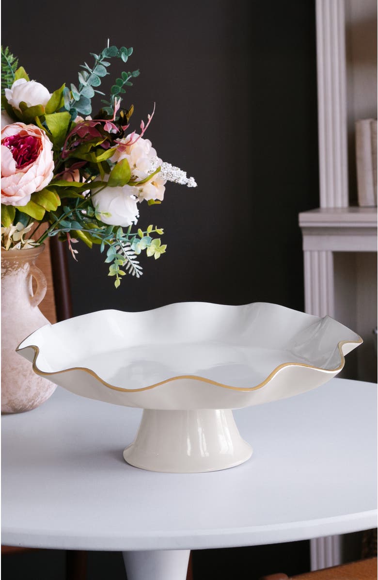 BEATRIZ BALL Collection Encanto Carola Pedestal Cake Plate, Alternate, color, Cream And White