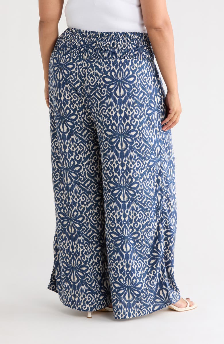 Vince Camuto Smocked Waist Wide Leg Pants, Alternate, color, Oceanside