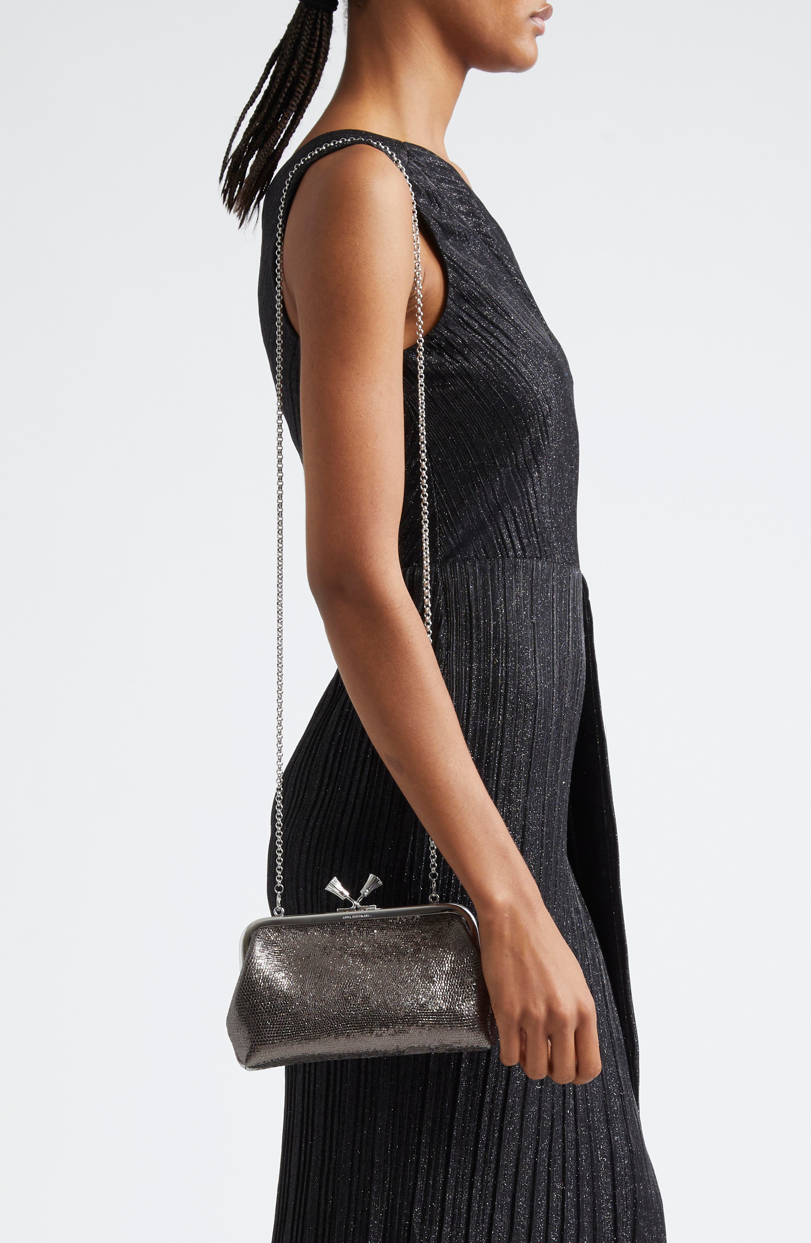 Maud Tassel Clasp Clutch, Alternate, color, ANTHRACITE