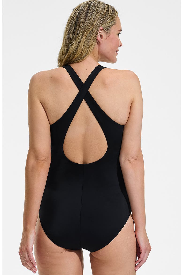 Tugless Contour One Piece, Alternate, color, Black/White