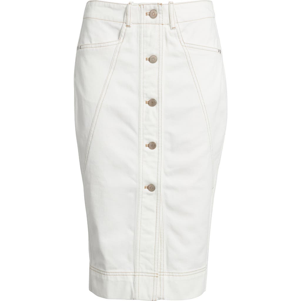 Hugo Boss Boss Orange Varlina Button Front Denim Skirt In White