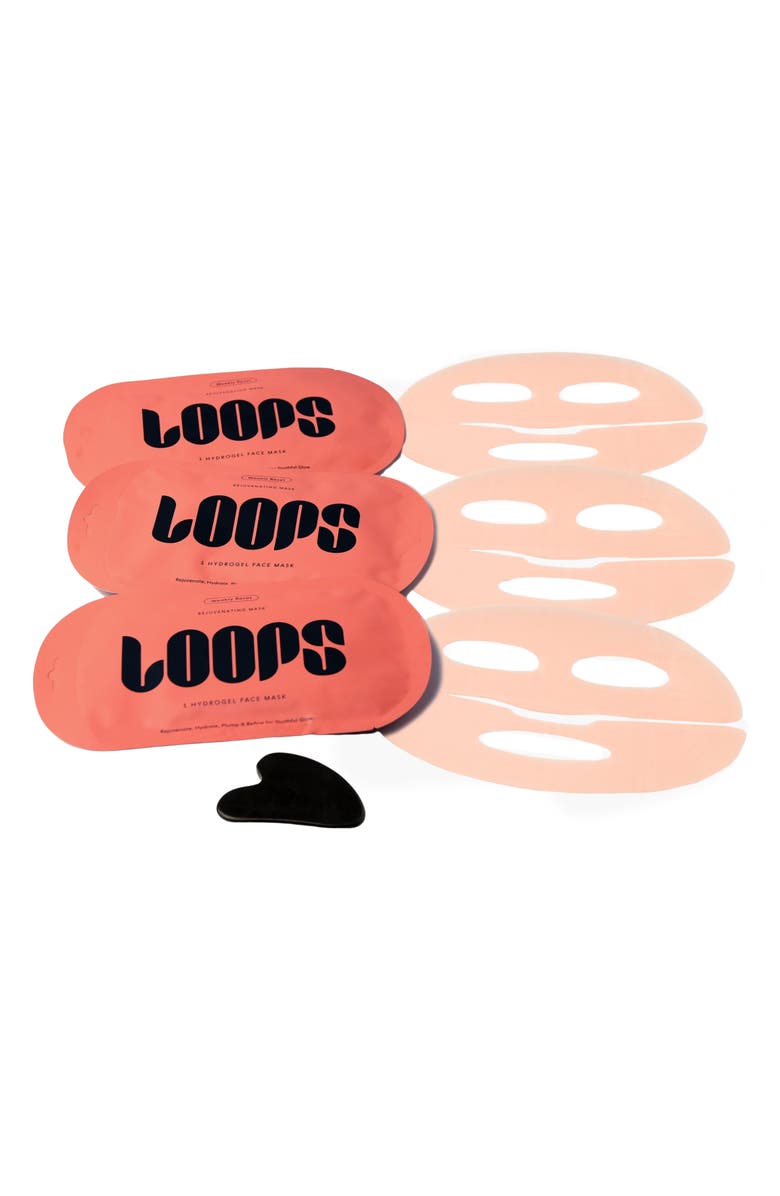 LOOPS Holiday Rejuvenating Sheet Mask & Gua Sha Set, Alternate, color,