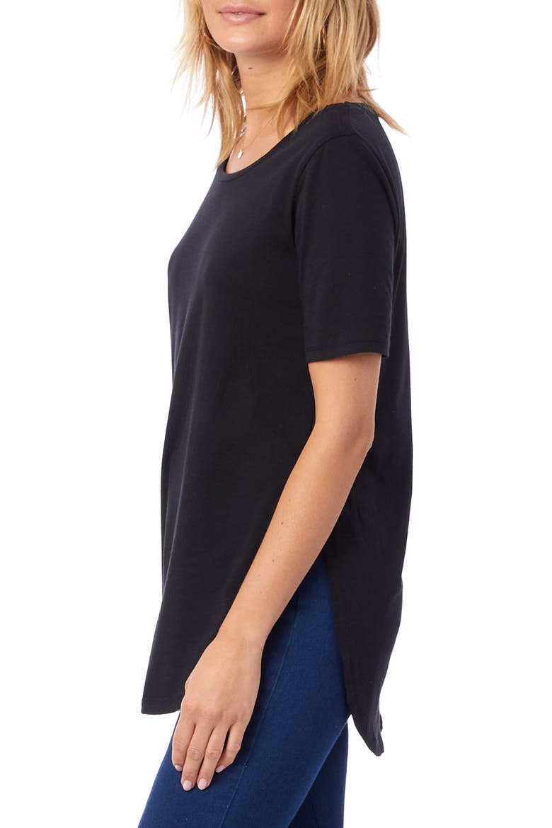 Organic Cotton Half Sleeve Tunic, Alternate, color, TRUE BLACK