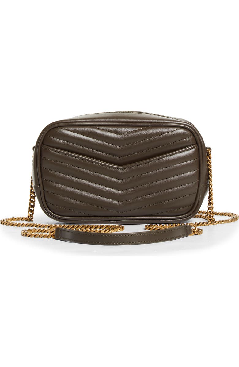 Saint Laurent Mini Lou Matelassé Leather Camera Bag, Alternate, color, Light Musk