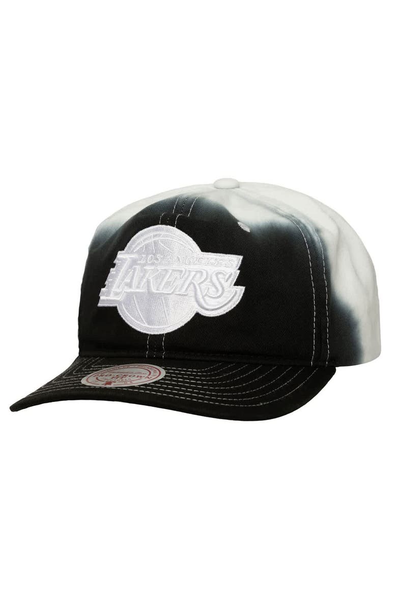 Men's Mitchell & Ness  Black/White Los Angeles Lakers Dip Dye Pro Crown Adjustable Hat, Main, color, Black